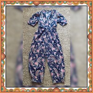 Adorable Vintage Floral Pant Overall Jumpsuit sz 5